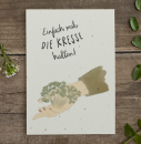 Karte mit Blumensamen "Einfach mal die Kresse halten"